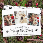 Foto moderna de 3 Mascotas Feliz Navidad Perro ama<br><div class="desc">¿Buscando una manera única de difundir alegría por las vacaciones esta temporada? ¡No busque más que nuestras tarjetas de vacaciones de mascota de Navidad We Woof You! Nuestra tarjeta "We Woof You a Merry Christmas" es a la vez linda y moderna, con un mensaje divertido y festivo que seguramente difundirá...</div>