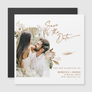 Foto Moderna De Boho Save The Date Magnetic Card