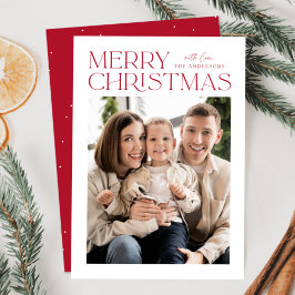 Foto moderna de Feliz Navidad en rojo