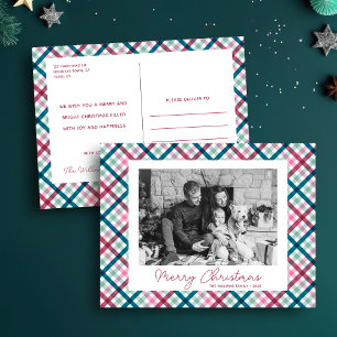 Foto moderna de la familia Plaid, Feliz Navidad