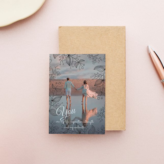 Foto moderna de marco floral Tarjeta de vacaciones (Subido por el creador)