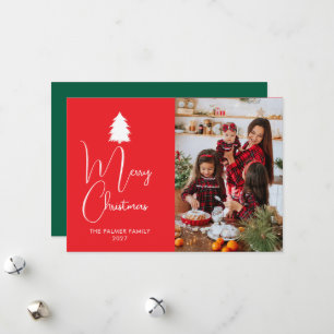 Foto moderna de Navidad con bloque de color rojo y