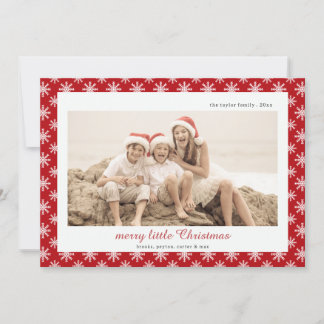 foto moderna de Navidad con copo de nieve rojo