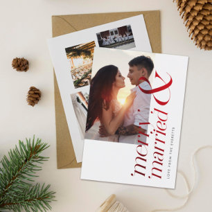 Foto moderna de Navidad con lámina roja elegante