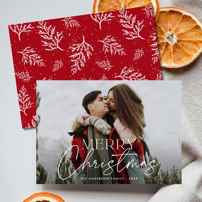 Foto moderna de Navidad con texto 'Merry Christmas (Subido por el creador)
