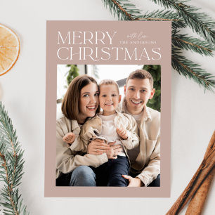 Foto moderna de Navidad en Mauve Pálido Feliz Navi