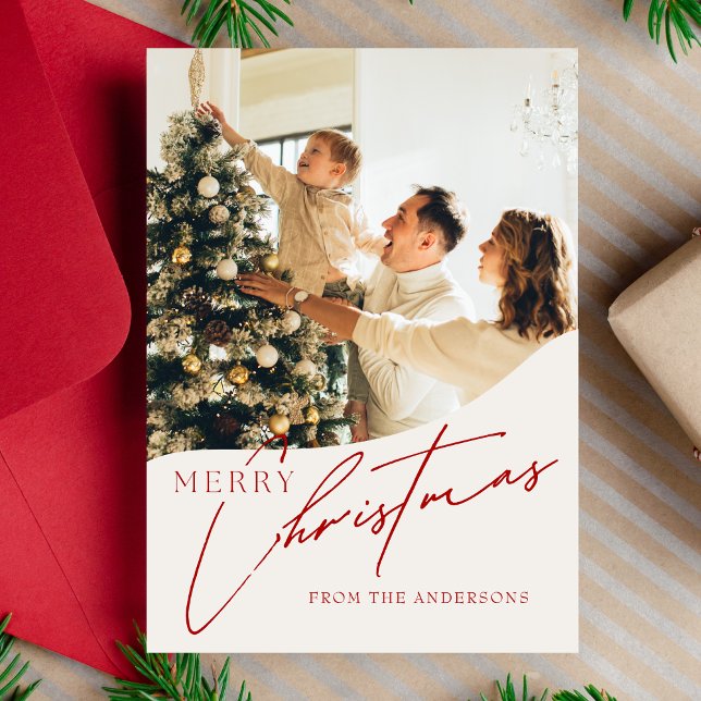 Foto moderna de Navidad familiar alegre roja de mo (Subido por el creador)