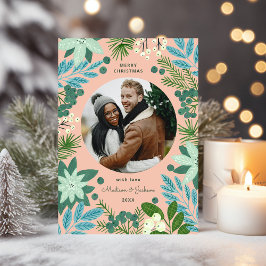 Foto moderna de Navidad floral en tonos pastel ros