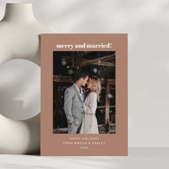 Foto moderna de Navidad marrón mocha alegre casada (Subido por el creador)