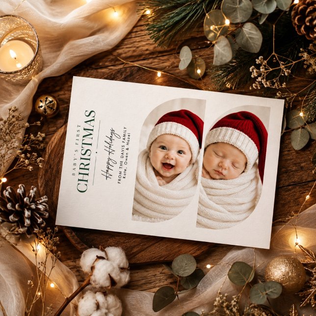 Foto moderna de Navidad para bebé con arco gemelo  (Subido por el creador)
