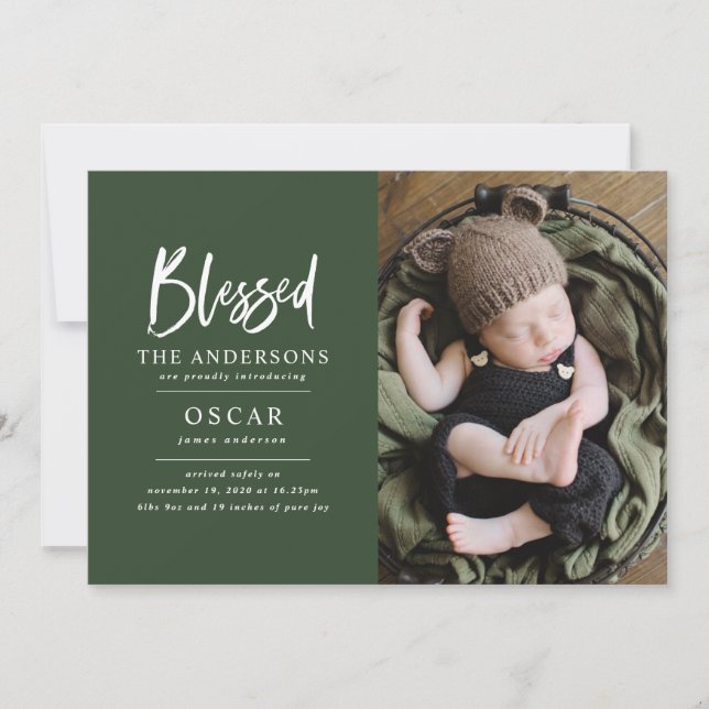 Foto moderna de Navidades con bendición botánica (Anverso)