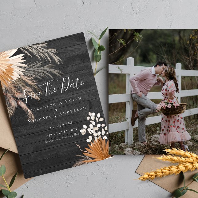 Foto moderna de Save Dates PAMPAS Grass Terracotta (Subido por el creador)