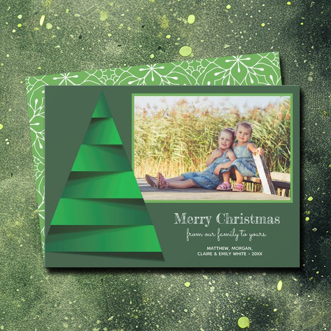 Foto moderna del árbol de Navidad (Modern Christmas Tree Photo Holiday Cards - PRINTED and/or INSTANT DOWNLOAD)