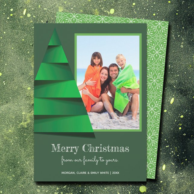 Foto moderna del árbol de Navidad (Modern Christmas Tree Photo Holiday Cards - PRINTED and/or INSTANT DOWNLOAD)