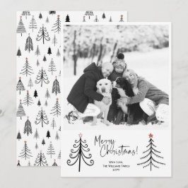 Foto moderna del árbol de Navidad blanco negro Min