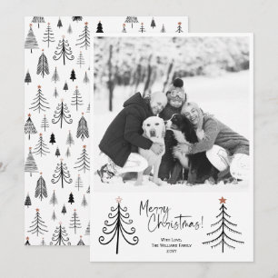 Foto moderna del árbol de Navidad blanco negro Min