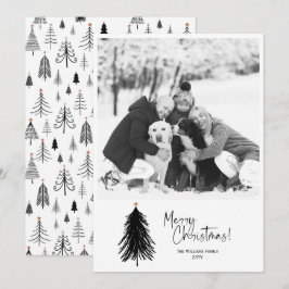 Foto moderna del árbol de Navidad blanco negro Min