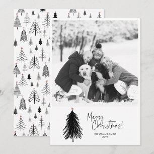 Foto moderna del árbol de Navidad blanco negro Min
