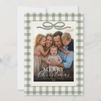 Foto moderna elegante Feliz Navidad lazo de gingha