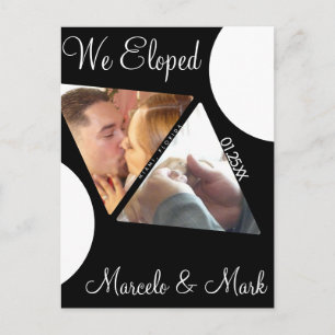 Foto moderna en elopo triángulos de postal negra