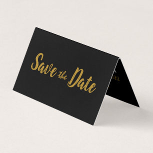 Foto moderna en negro y oro Guardar la tarjeta de 