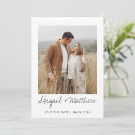 Foto Moderna Escrita A Mano Guardar La Invitación