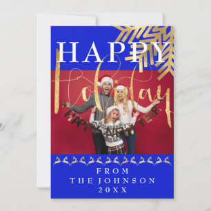 Foto moderna Feliz Año Nuevo Navidad Oro Azul