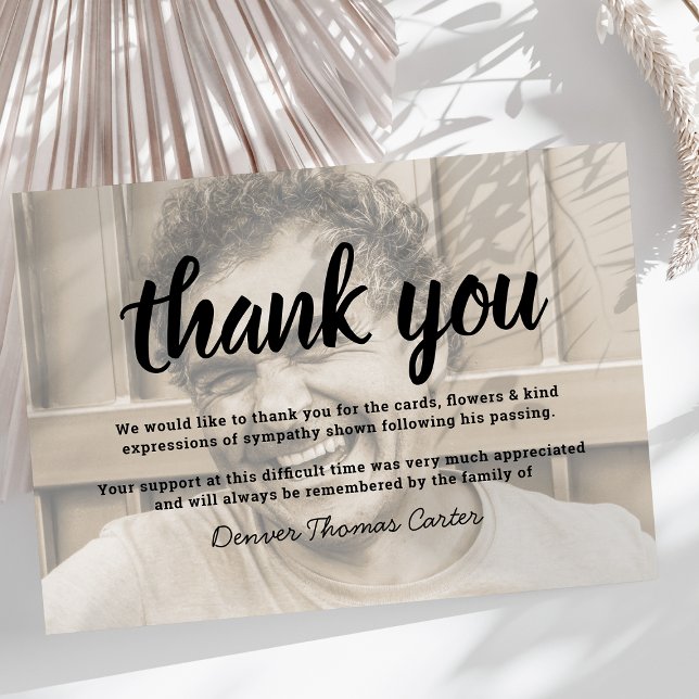 Foto moderna Funeral Gracias Tarjeta De Compatía (Subido por el creador)