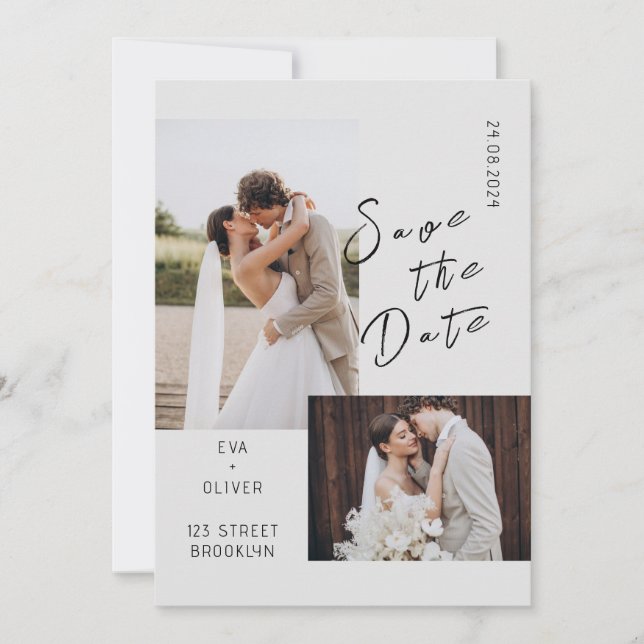 Foto moderna Invitación a la boda estilística emoc (Anverso)