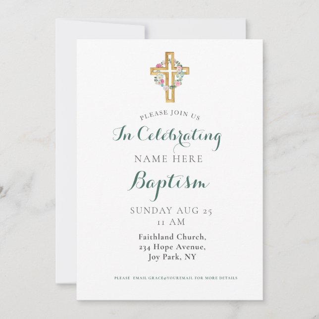 Foto moderna Invitación al bautismo de adultos (Anverso)
