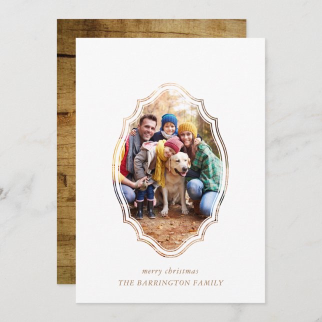 Foto Moderna Mínima En Blanco Y Madera (Anverso / Reverso)