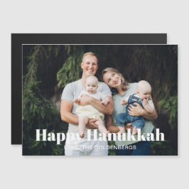 Foto moderna personalizado texto tarjeta Hanukkah