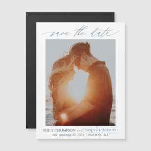 Foto moderna salva el imán de la fecha en azul tur