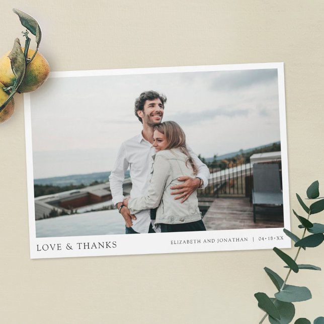 Foto Moderna Simple Gracias Tarjeta Magnet Boda (Subido por el creador)