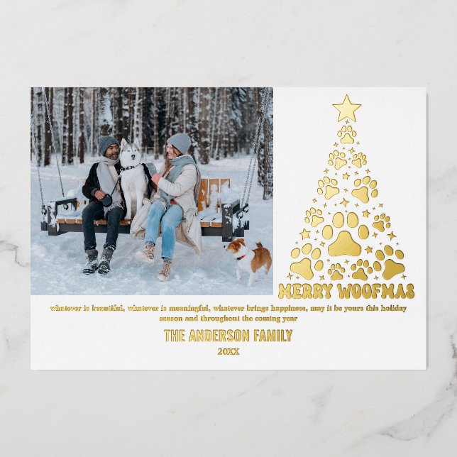 Foto moderna Tarjeta navideña de Relieve metalizad (Anverso)