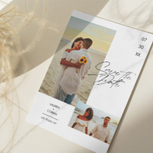 Foto moderna y sencilla Guardar la invitación de f
