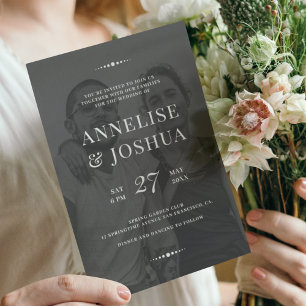 Foto moderna y sencilla invitación a la boda de ve
