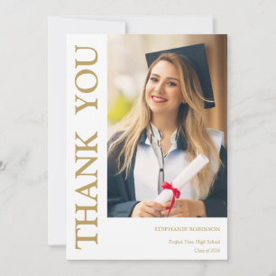 Foto Moderno Agradecimiento de Graduación con Letr