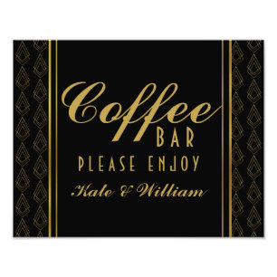 Foto Moderno Art Deco Gold & Black Café bar boda