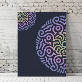 Foto Moderno degradado medio azul Mandala Wall Art