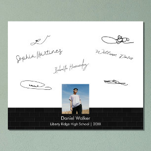 Foto Moderno grupo de graduación negra firmando invitad