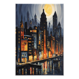Foto Moderno paisaje urbano nocturno - Cielo en Skyline