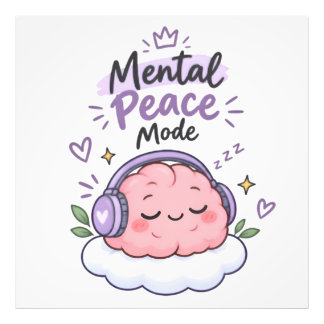 Foto Modo de Paz Mental | Cute Brain cartel de Autocuid
