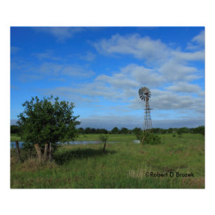 Foto Molino de viento de Kansas en una pastoral ampliac