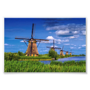 Foto Molinoes de viento en Kinderdijk, Holanda, Países