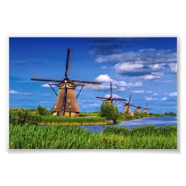 Foto Molinos de viento en Kinderdijk, Holanda, Países B (Frente)