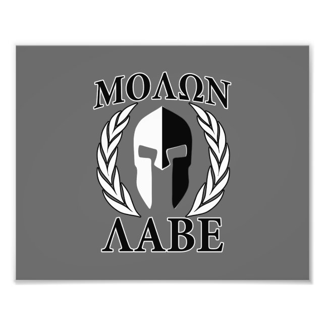 Foto Molon Labe Spartan Mask Armor Laureles Monocrome (Frente)