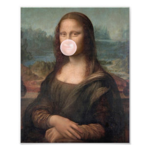 Foto Mona Lisa Soplando Chicle Rosa