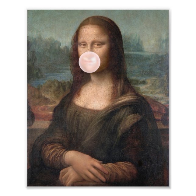 Foto Mona Lisa Soplando Chicle Rosa (Frente)