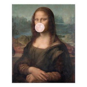 Foto Mona Lisa Soplando Chicle Rosa